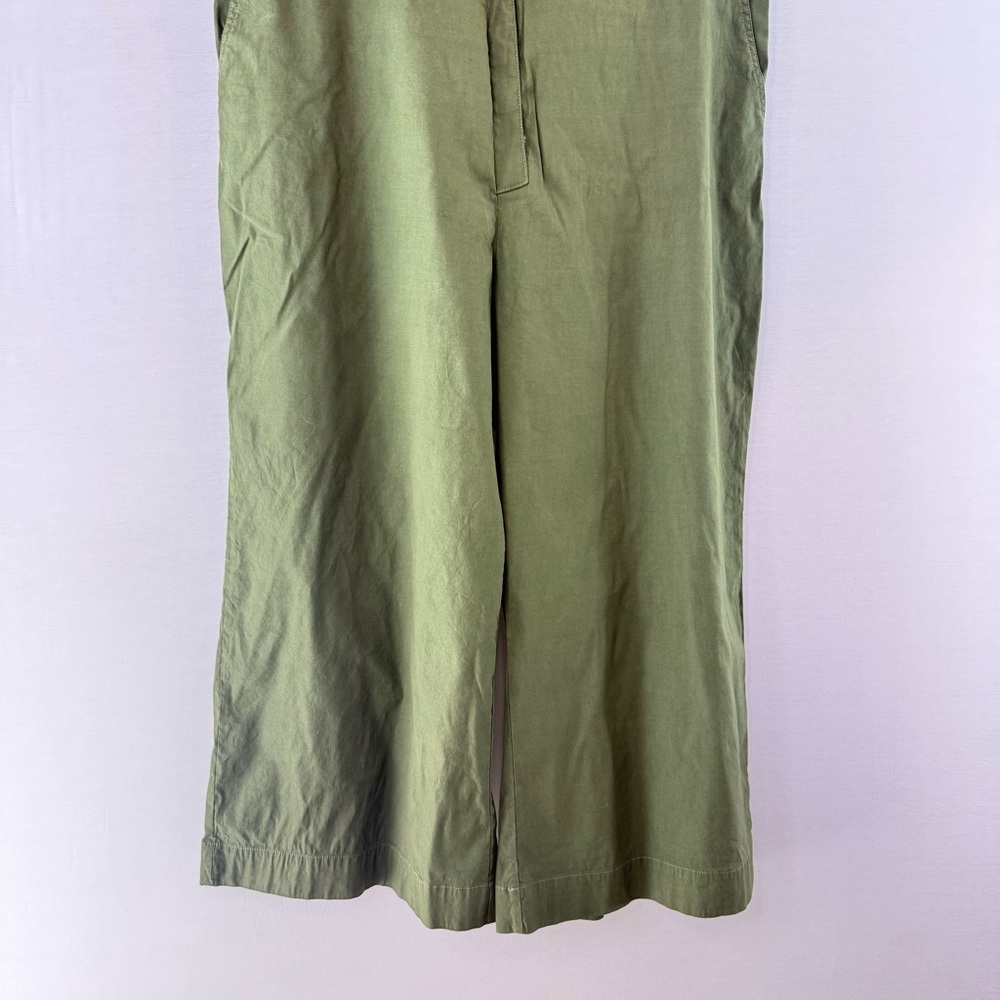 Maeve Anthropologie "The Colette" Green Sleeveless Cropped Wide Leg Jumpsuit - Picture 6 of 16